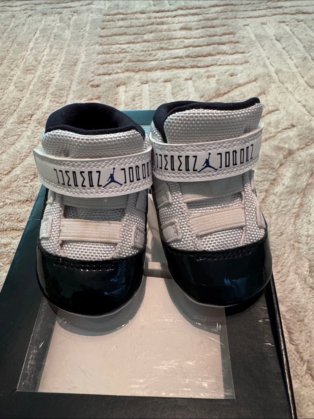 Retro Jordan Concord 11’s Crib Booties